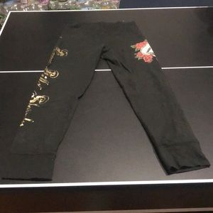 Ed Hardy “Love Kills Slowly” leggings with skull and rose